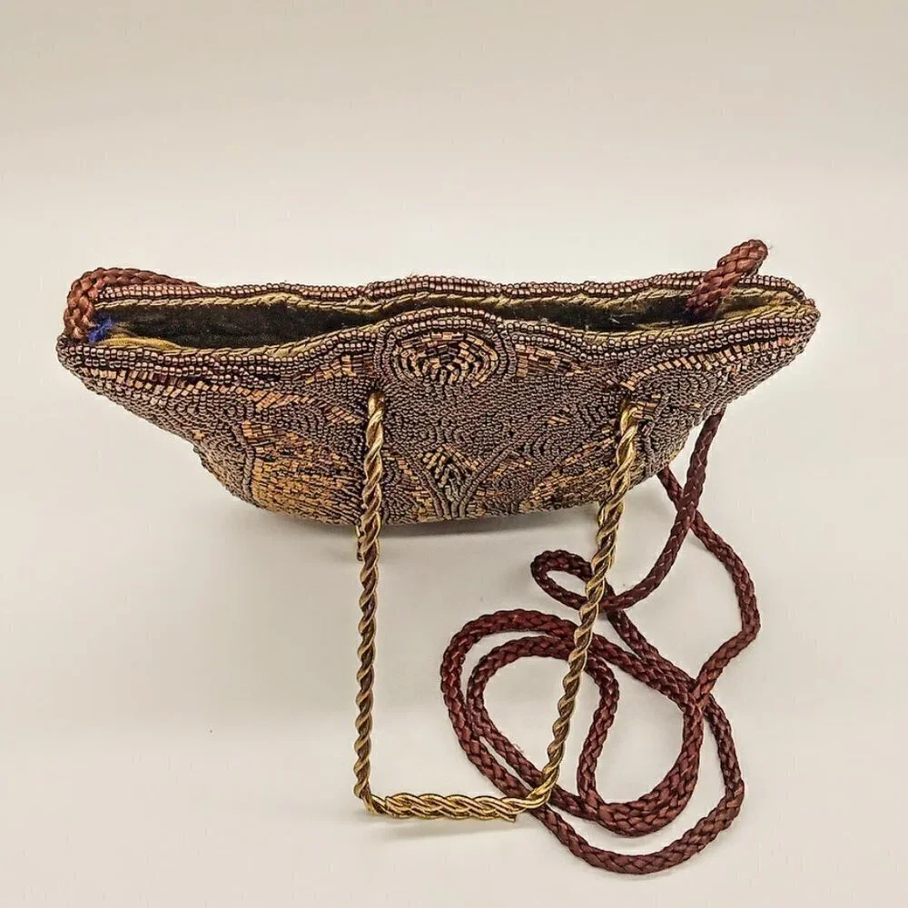 Vintage Magid Bronze Beaded Crossbody Bag